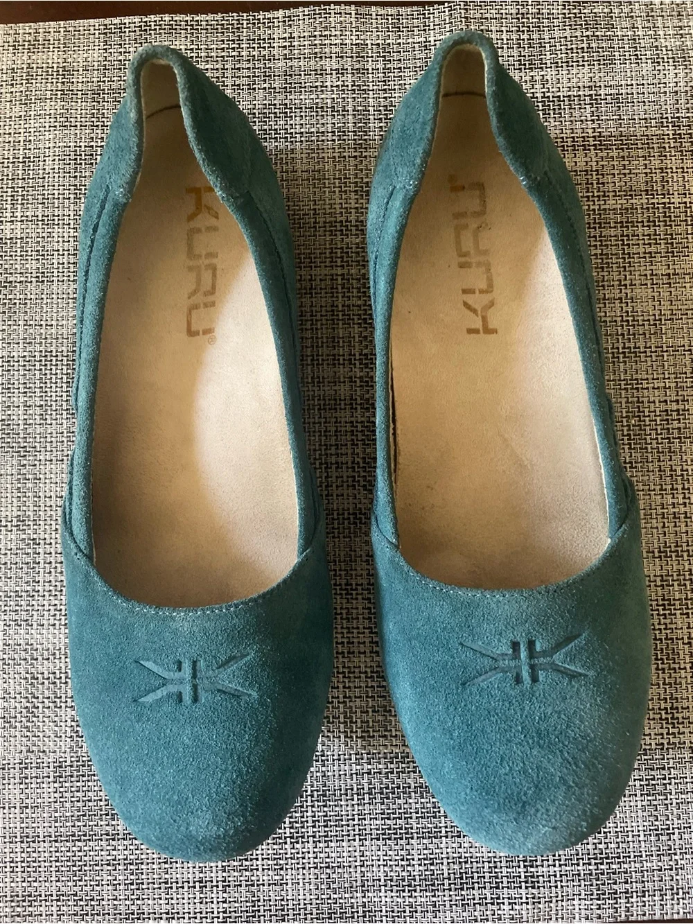 KURU Teal Suede Slip-On Ballet Flats
